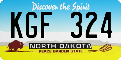 ND license plate KGF324