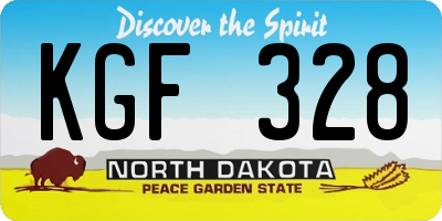 ND license plate KGF328