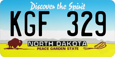 ND license plate KGF329