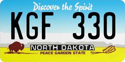 ND license plate KGF330