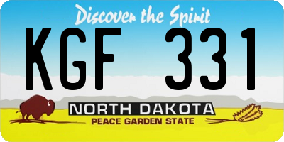 ND license plate KGF331