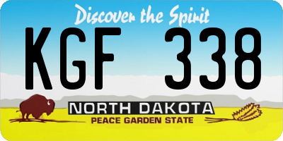 ND license plate KGF338