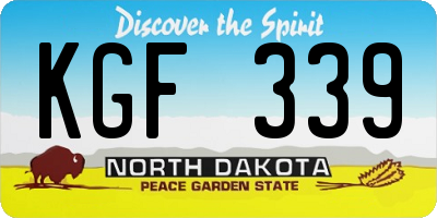 ND license plate KGF339