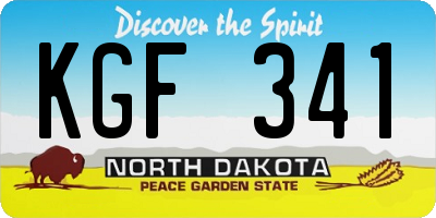 ND license plate KGF341