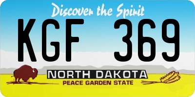 ND license plate KGF369