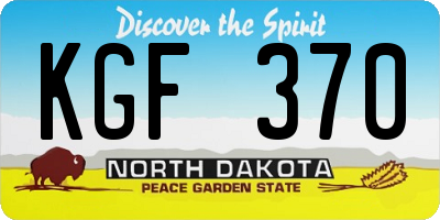 ND license plate KGF370