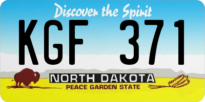 ND license plate KGF371