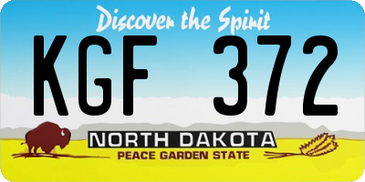 ND license plate KGF372