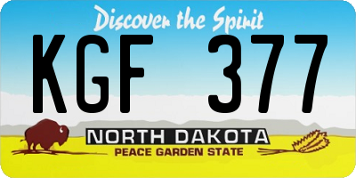 ND license plate KGF377