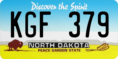 ND license plate KGF379