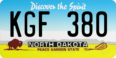 ND license plate KGF380