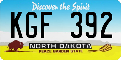 ND license plate KGF392