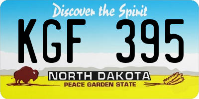 ND license plate KGF395