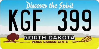 ND license plate KGF399