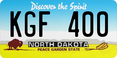 ND license plate KGF400