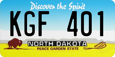 ND license plate KGF401