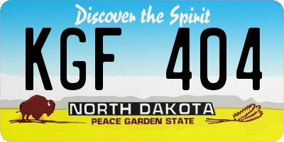 ND license plate KGF404