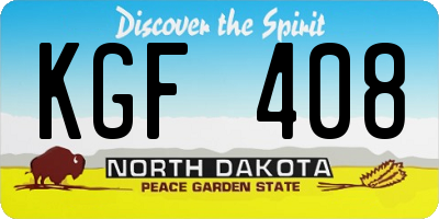 ND license plate KGF408