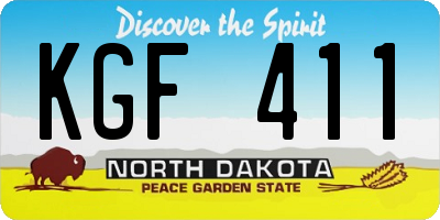 ND license plate KGF411