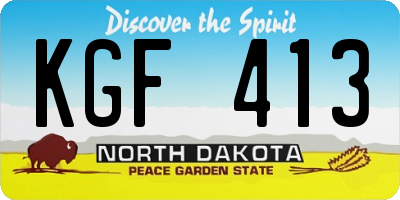 ND license plate KGF413