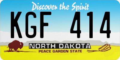 ND license plate KGF414