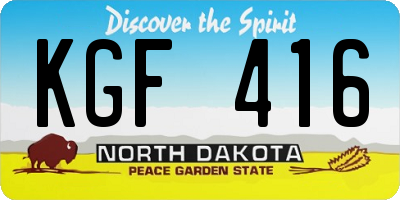 ND license plate KGF416