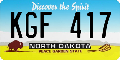 ND license plate KGF417