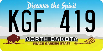 ND license plate KGF419