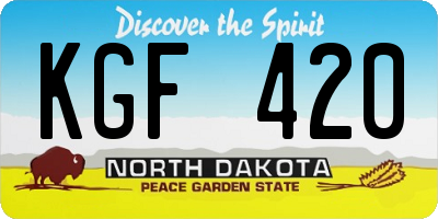 ND license plate KGF420