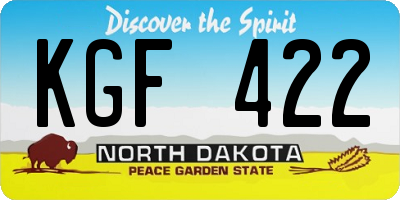 ND license plate KGF422