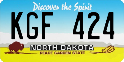 ND license plate KGF424