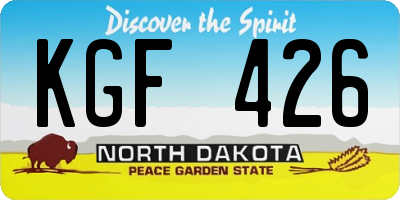 ND license plate KGF426