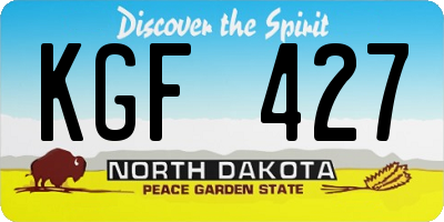 ND license plate KGF427
