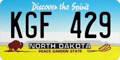 ND license plate KGF429