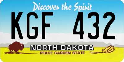 ND license plate KGF432