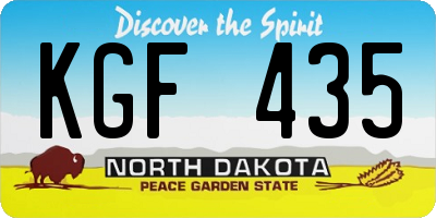 ND license plate KGF435