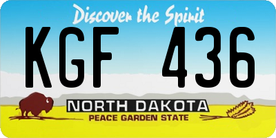 ND license plate KGF436