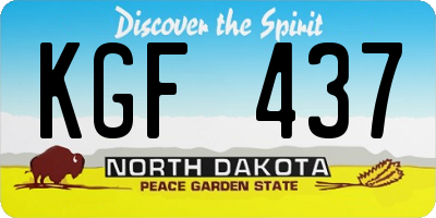 ND license plate KGF437