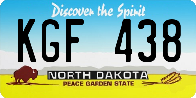 ND license plate KGF438