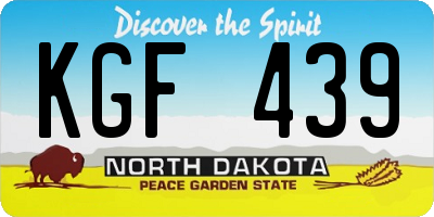 ND license plate KGF439