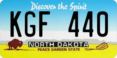 ND license plate KGF440
