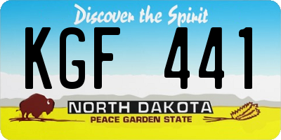 ND license plate KGF441