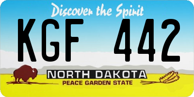 ND license plate KGF442