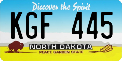 ND license plate KGF445