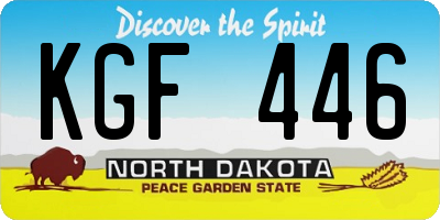 ND license plate KGF446