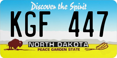 ND license plate KGF447