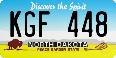 ND license plate KGF448