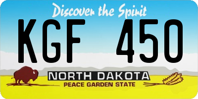 ND license plate KGF450