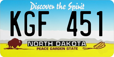 ND license plate KGF451