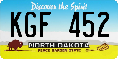 ND license plate KGF452